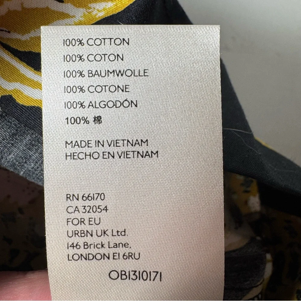 FREE PEOPLE Jodie Tropical Print Kimono Sleeve Mini Dress BLACK / LARGE - Picture 14 of 14